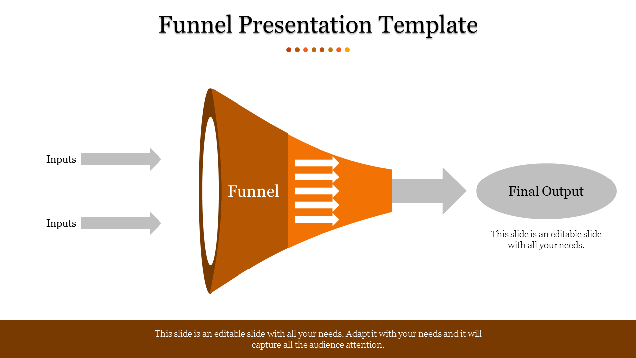 Simple Funnel Presentation Template Slide Design-One Node